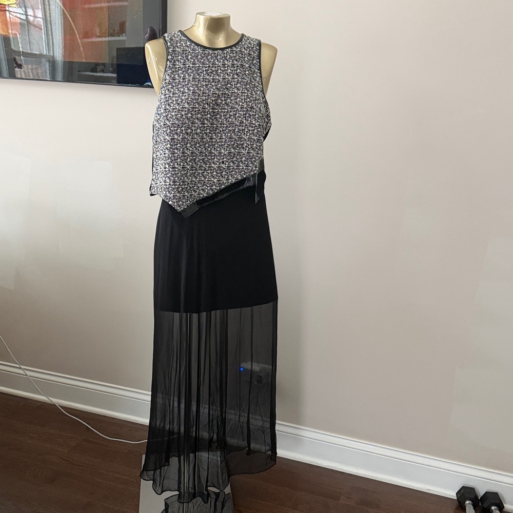Elie Tahari Black Sheer Maxi Skirt